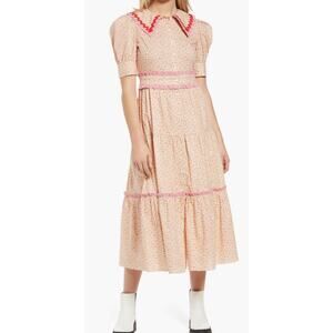 English Factory Floral Print Midi Dress